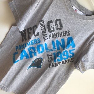 Carolina Panthers NFC Football T Shirt Like New Unisex Boys Cotton size M 8